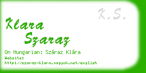 klara szaraz business card