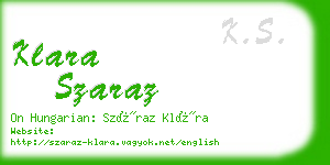 klara szaraz business card